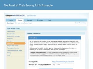Mechanical Turk Survey Link Example
 