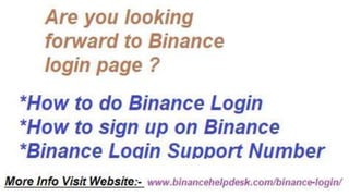 How to do binance login