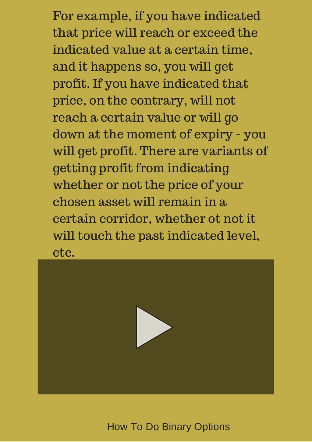How to predict binary options correctly