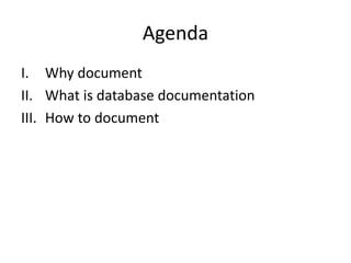 How to document a database | PPTX