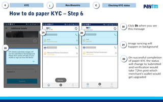 18
How to do paper KYC – Step 4
From the drop down select customer’s
Marital Status
From the drop down select customer’s
Profession
iii
19
Enter customer’s Mother’s first & last
name
18
17
KYC Non-Biometric Fill formBBi
17
18
19
20
21
22
20
Select from Father’s Name or Spouse’s
Name(applicable if married) here we have
selected Father’s Name
21
Enter Father’s first & last name
22
Click Next
 