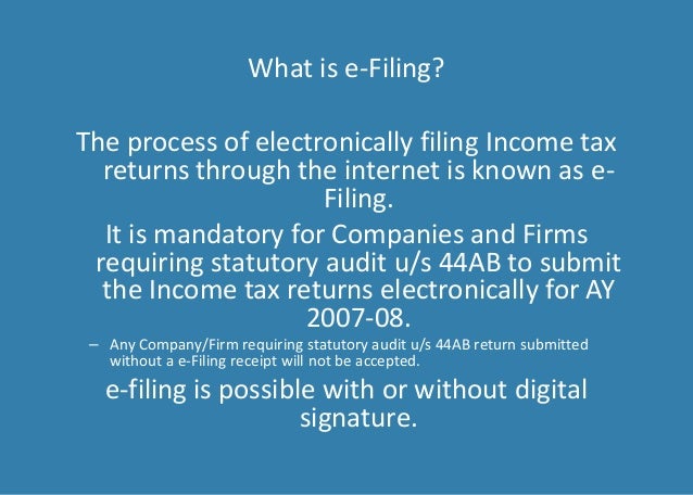 How To Do E Filing Of Returns