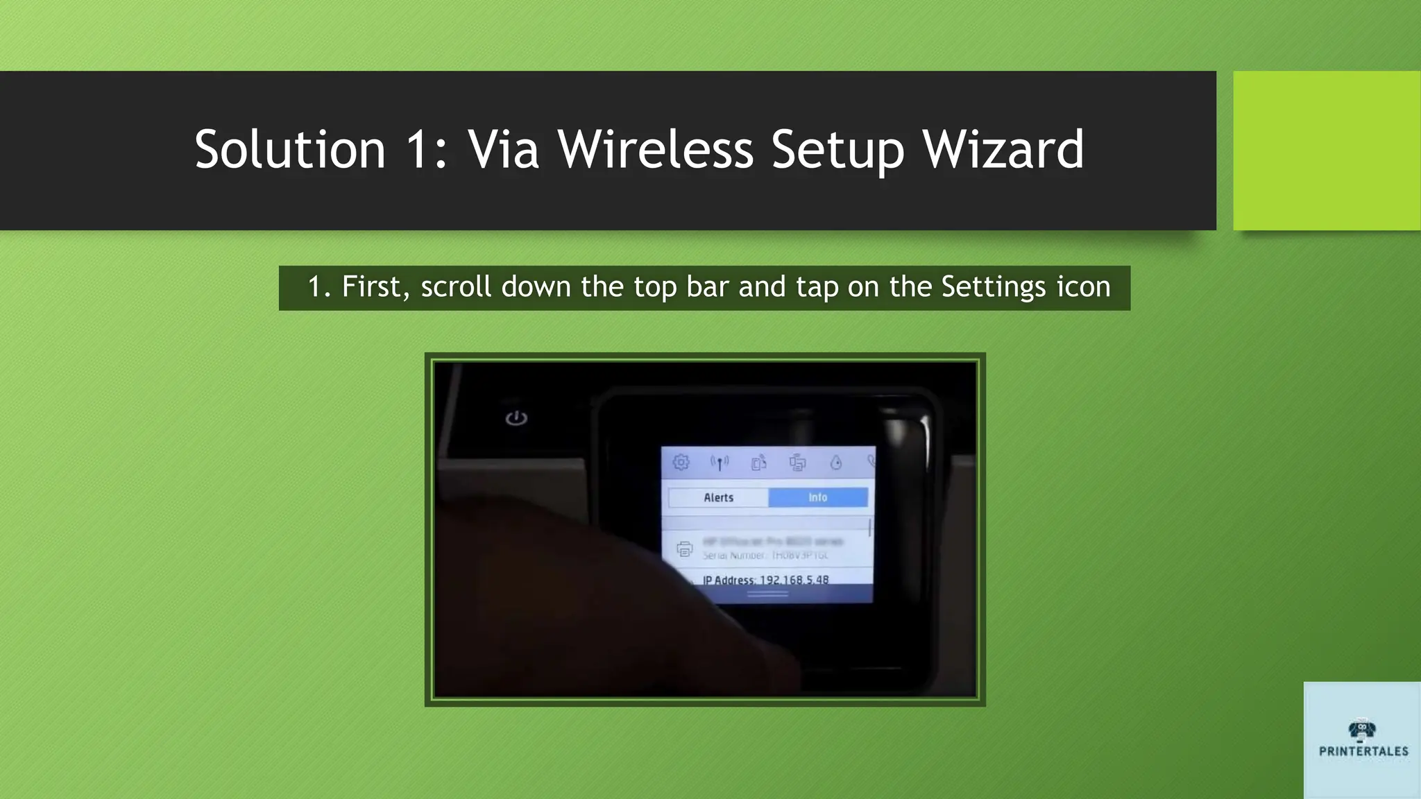 Solution 1: Via Wireless Setup Wizard
1. First, scroll down the top bar and tap on the Settings icon
 