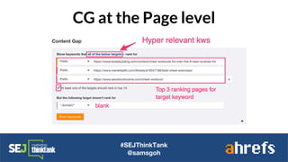 CG at the Page level
#SEJThinkTank
@samsgoh
 