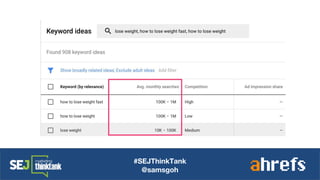 #SEJThinkTank
@samsgoh
 