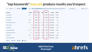 #SEJThinkTank
@samsgoh
“top keywords” may not produce results you’d expect
 