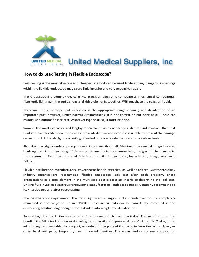 How to do Leak Testing in Flexible Endoscope?