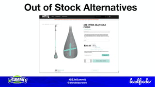 #SEJeSummit
@LongtailUX
#SEJeSummit
@annaleacrowe
Out of Stock Alternatives
 