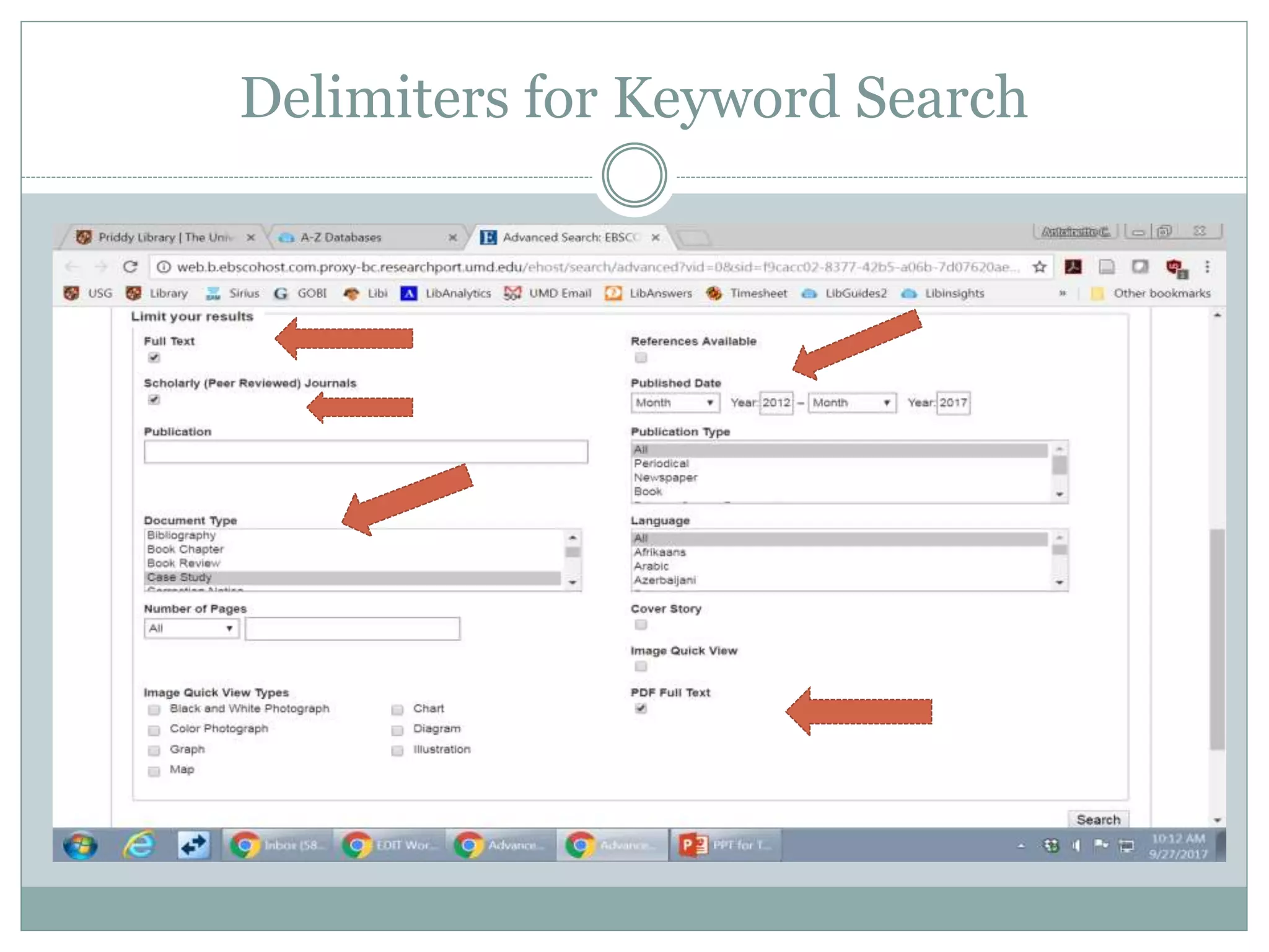 Delimiters for Keyword Search
 