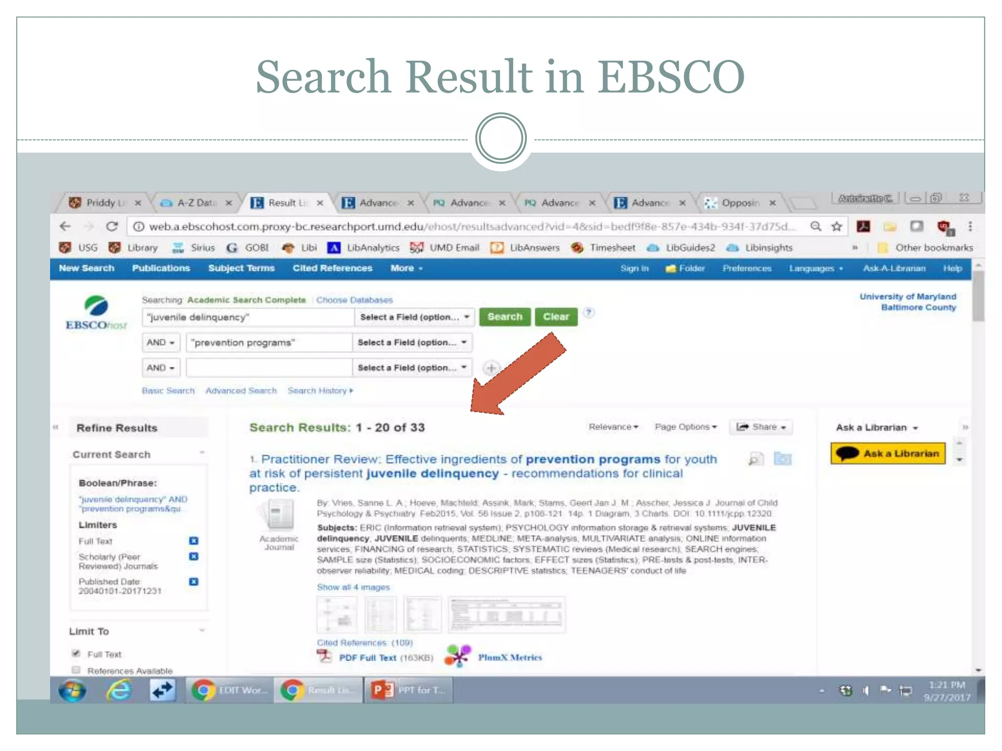 Search Result in EBSCO
 
