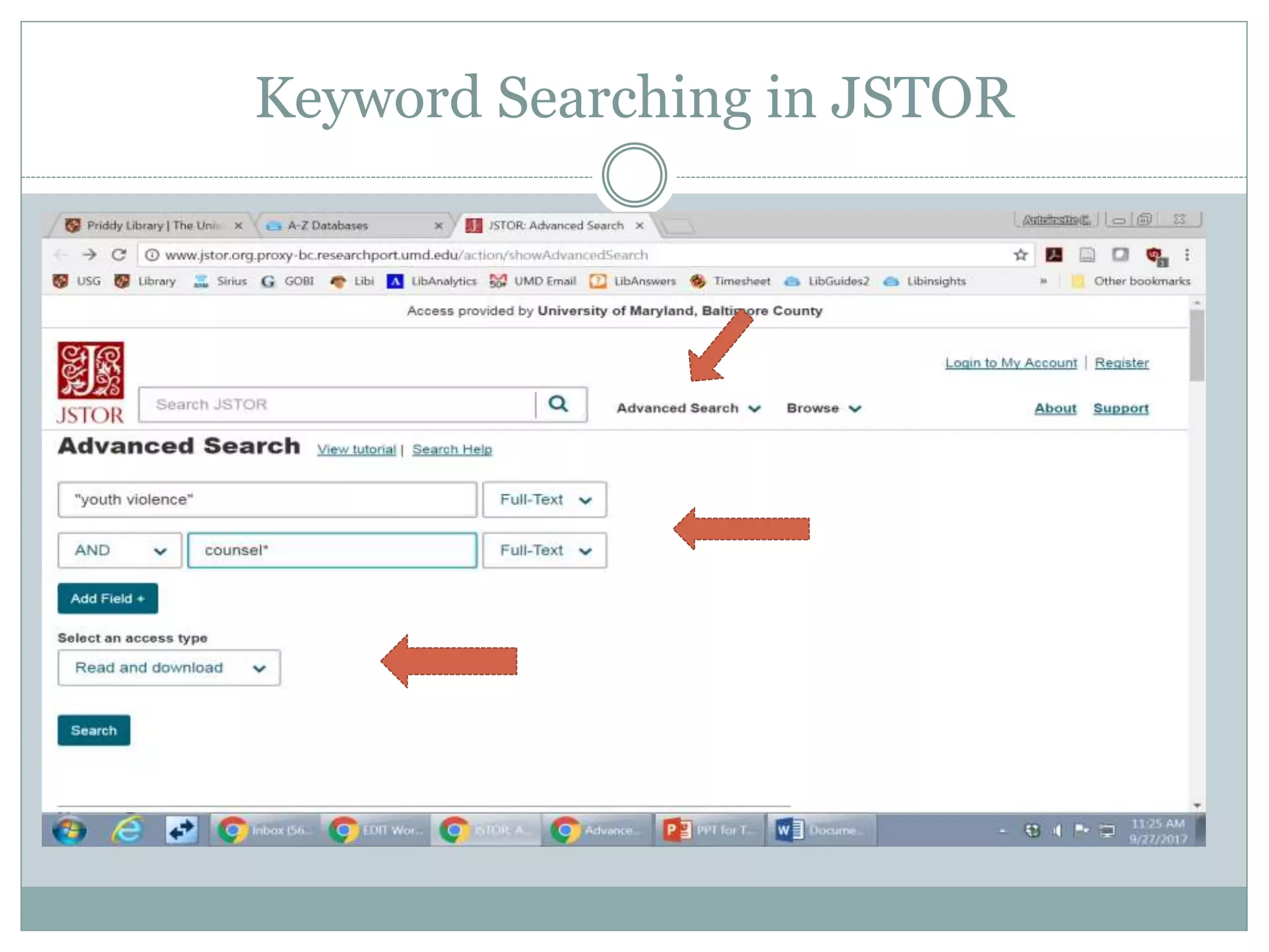 Keyword Searching in JSTOR
 