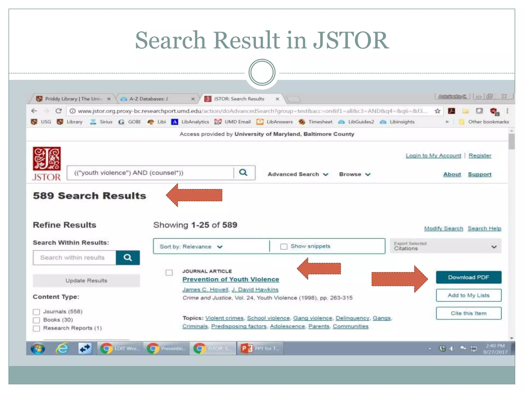Search Result in JSTOR
 