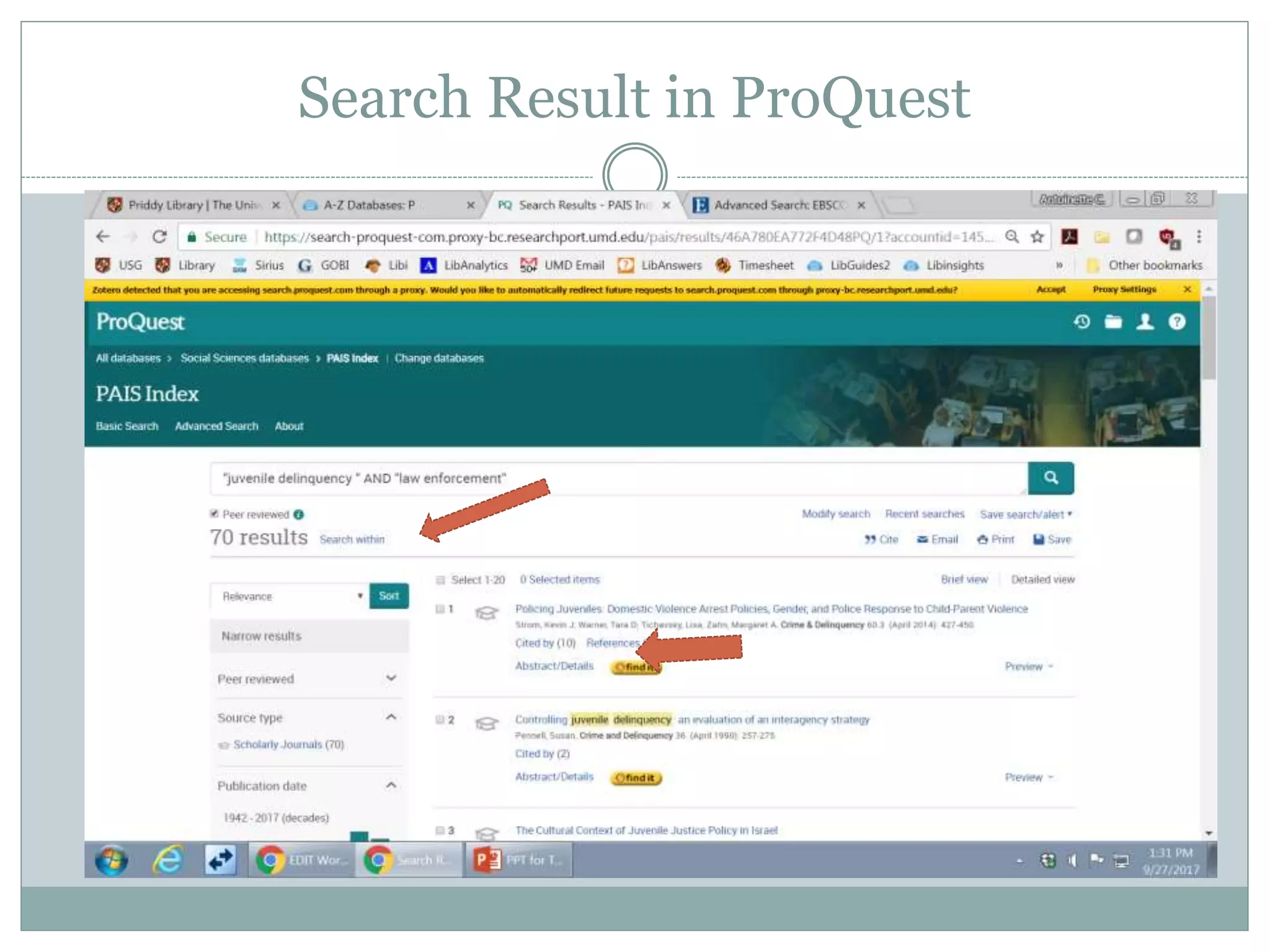 Search Result in ProQuest
 