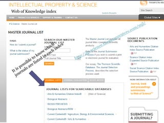 Anabela Mesquita
15
Web of Knowledge index
 