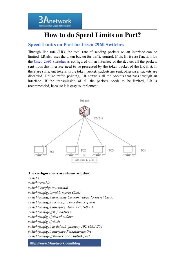 How to do speed limits on port