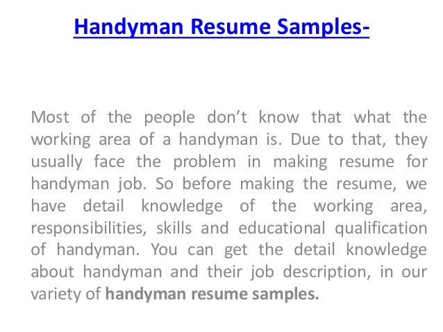 handyman resume samples most of the people dont know that what the working - Handyman Resume Samples handyman resume samples most of the people dont know that what the working - Handyman Resume Samples