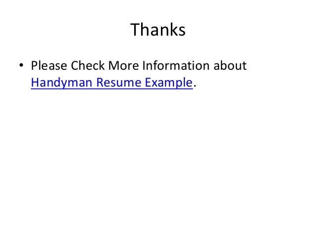 handyman resume examples