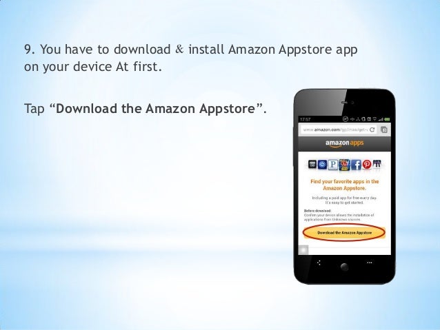 How do you install the Amazon Appstore on your device?