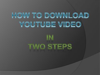 How to download youtube video