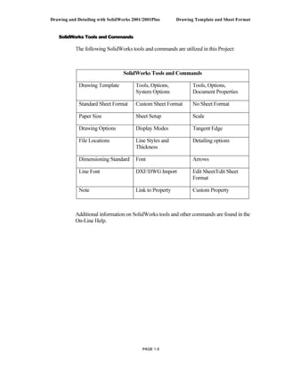 Solidworks Tools.pdf SOLID WORK DRAWING | PDF