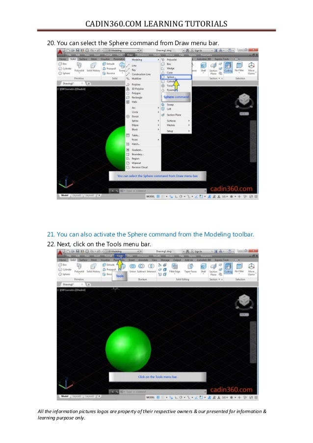 How To Draw 3d Sphere Using Autocad Sphere Command How To Draw 3d Sphere Using Autocad Sphere Command