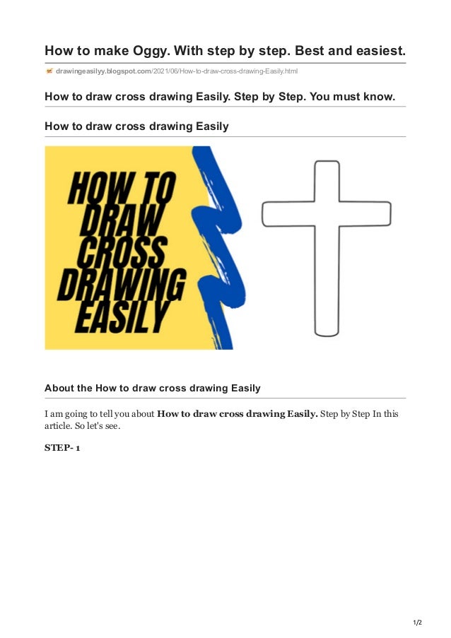 How to draw cross drawing easily. step by step. you must know.