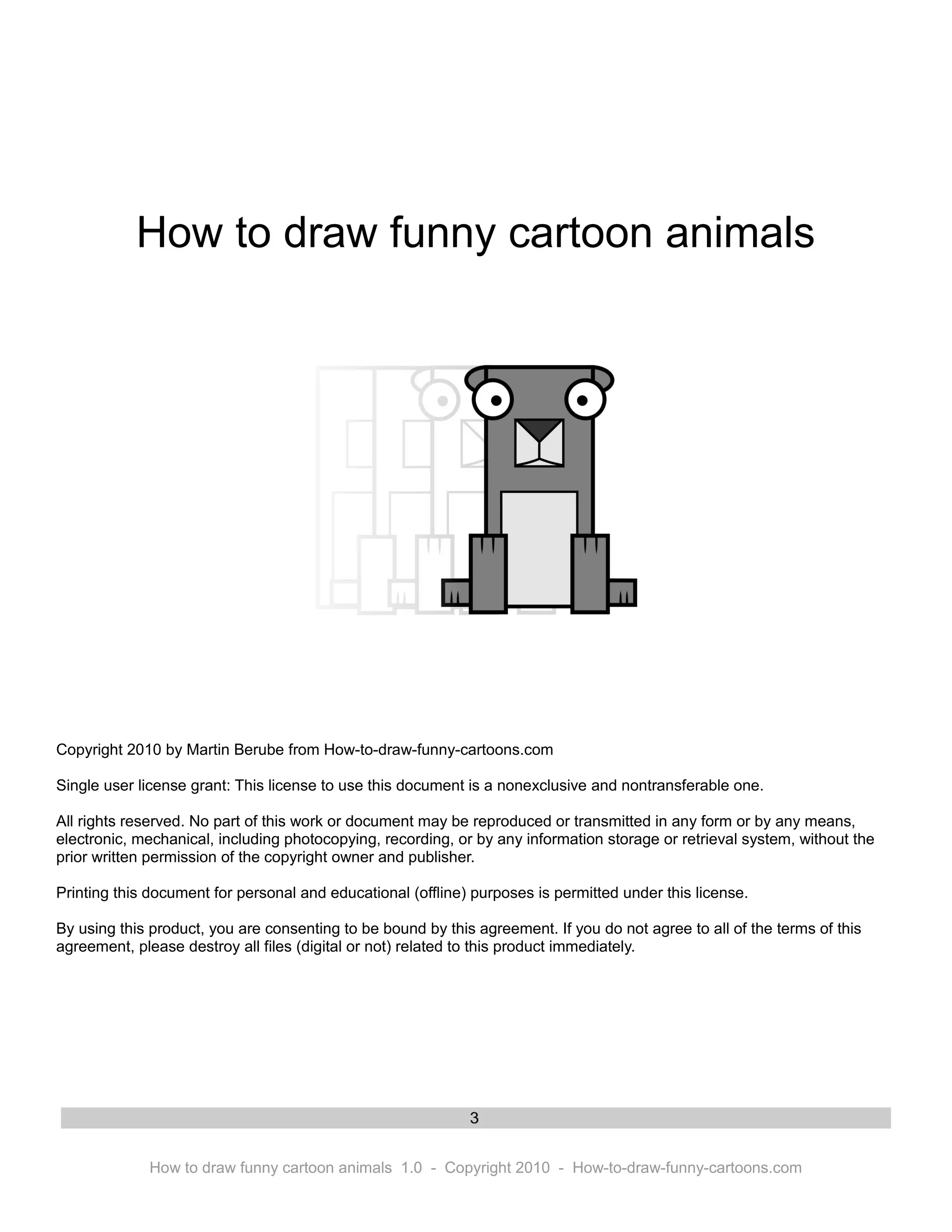 How to draw funny cartoon animals | PDF