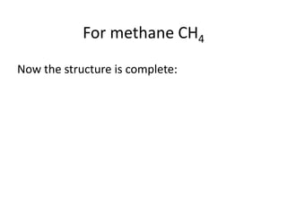For methane CH4
Now the structure is complete:
 