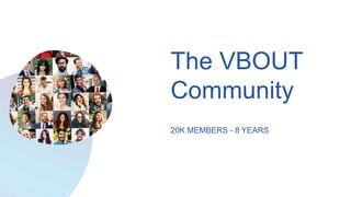 20K MEMBERS - 8 YEARS
The VBOUT
Community
 