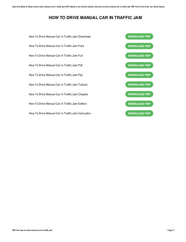How To Drive Manual Car In Traffic Jam