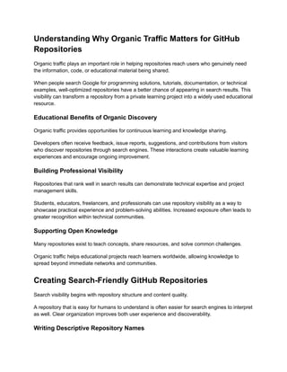 How to Drive Organic Google Traffic to Your GitHub Repositories This ...
