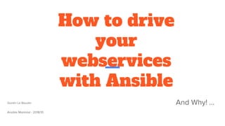 How to drive
your
webservices
with Ansible
 