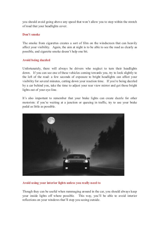 How to drive safely in the dark