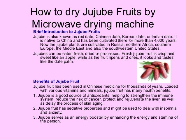 How To Dry Jujube Fruits By Microwave Drying Machine