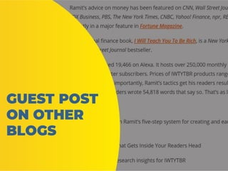 YOU HAVE TO MAKE SURE TO GET A
LINK BACK TO YOUR WEBSITE OR BLOG
WITHIN THE GUEST POST
 
