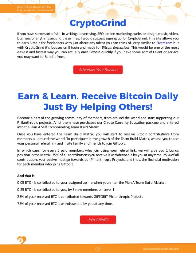 How To Earn Bitcoin Fast Free And On Automatic Volume 2 - 