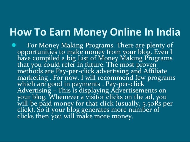 How to earn money online in india