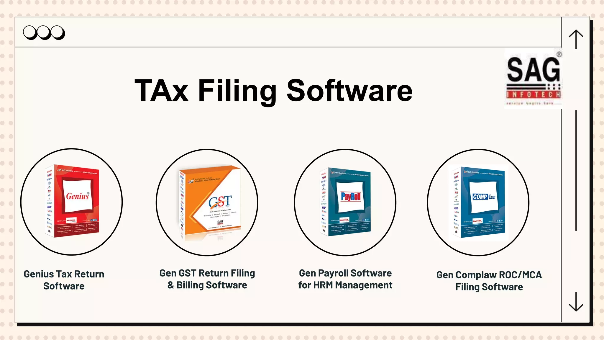 Genius Tax Return
Software
TAx Filing Software
Gen GST Return Filing
& Billing Software
Gen Payroll Software
for HRM Management
Gen Complaw ROC/MCA
Filing Software