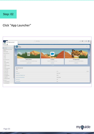 Step: 02
Click "App Launcher"
Page 03
 
