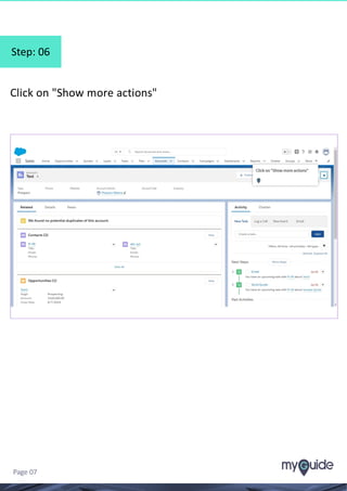 Step: 06
Click on "Show more actions"
Page 07
 
