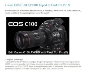 How to edit canon eos c100 3 d mts in fcp x