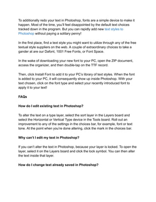 How to Edit Text in Photoshop Complete Guide | PDF | Desktop Publishing ...