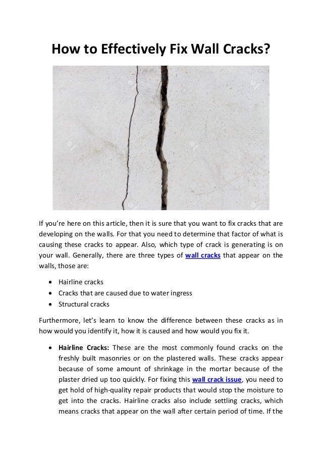 How To Effectively Fix Wall Cracks How To Effectively Fix Wall Cracks