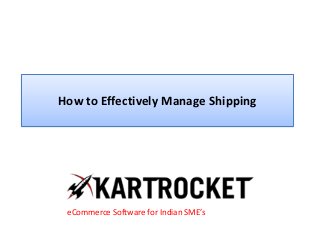 How to Effectively Manage Shipping
eCommerce Software for Indian SME’s
 