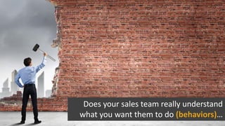 Does your sales team really understand
what you want them to do (behaviors)…
 