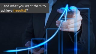 …and what you want them to
achieve (results)?
 