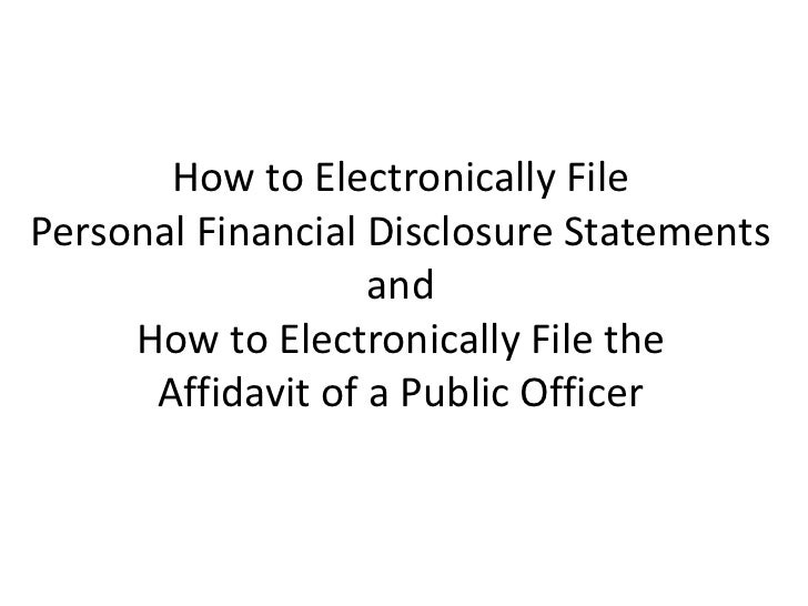 How to electronically file a pfd or affadavit