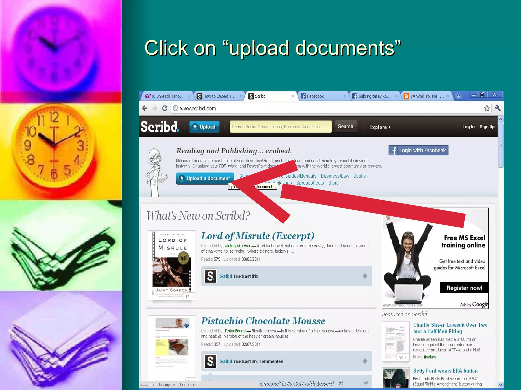 Click on “upload documents” 