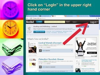 Click on “LogIn” in the upper right hand corner   login 