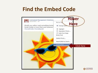 Find the Embed Code
Hover
Here
Click here